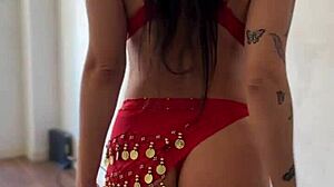 morocha with big thighs dances as my cock gets hard