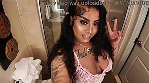 bammy screams, 'fuck my pussy harder!' as he pounds her roughly