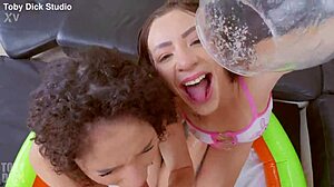 anal piss spew festival with bruna santos and gih spanic - these sluts get messy