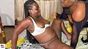 Beautiful black amateurs engage in intimate lesbian activities