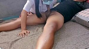 Feeling the Quick Cum Inside and Outside My Juicy Pussy with the Delivery Driver