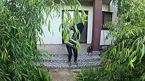 A Lot Of Cum On My Shiny Down-Jacket From The Gardener