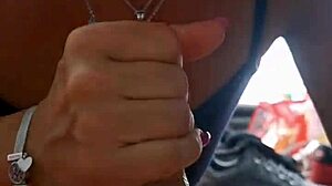 subtle blowjob in the tent leads to hot cum load