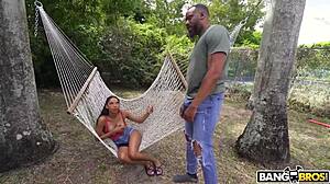 Bangbros - Slutty Step Daughter Eden West Talks Her Step Dad Jovan Jordan Into Fucking Her In Their Living Room