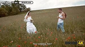 bride4k she ran away from her fianc� to fuck a stranger shepherd outdoors