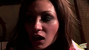 Cheater pounds seductive brunette's ass next to oblivious girlfriend