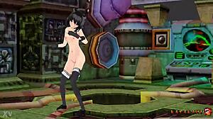yukari katsubari strips in cute stockings during bossfight game