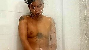 hot girl gets horny in the shower with her toy