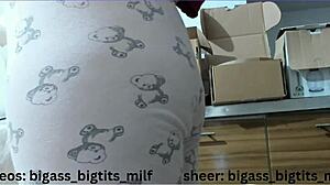 Milf In Pajamas Masturbates Big Ass With Camel Toe