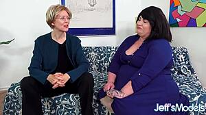 lesbian grandma fucks chubby chick bella bendz in the ass