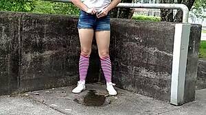 Piss Whore's Emotional Fantasy: Risky Public Piss