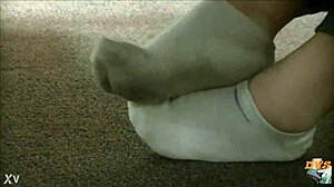 dirty socks in candid hidden fetish scene