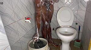 Shower time with a big cock, where amateurs enjoy bathing and monster cocks.