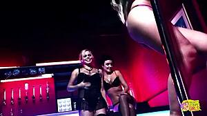 As the Strapon Slips Out, Her Pussy Gushes with Cum. The Room Fills with Moans.