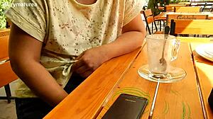 Mature Chubby Milf Flashing Her Hairy Tits