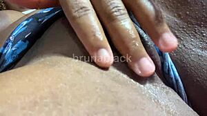 Watch this hot black latina masturbate and cum for your jerk off instructions