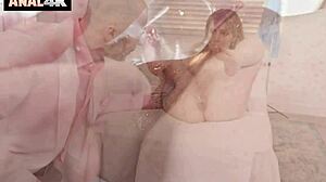 Evie Christian's asshole examined by big cock doctor