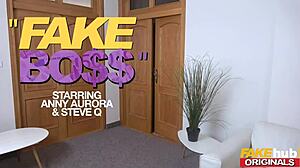 Blonde secretary mistakes boss for delivery guy