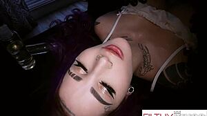 Goth Hottie Gets Full Massage, Blowjob, Doggystyle, Cumshot, Facial, Riding, Bareback