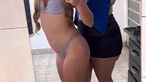 I caught my 18-year-old step-sister masturbating in our room! I couldn't hold back and said if she didn't cum with me, I'd tell her stepmother's husband!