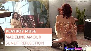 Skinny redhead teen strips naked and poses seductively in front of the mirror!