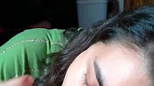 Quickie blowjob & licking cum from hands in high definition.
