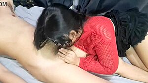 Asian Babe Blows Deep, Squirts on Cock