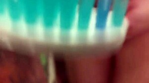 Toothbrush In Cock Then Silicone Nail With Cumshots