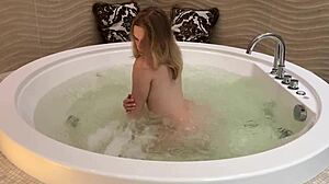 Hes Spying On Me While Im Relaxing In Jacuzi So Now His Dick Has To Be In My Wet Pussy