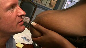 Fucking black milf mom rides big cock in cowgirl, gaping asshole after anal.