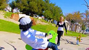 carnival threesome sex with funny story and horny teen angelica