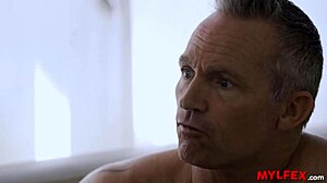 Classy wife prefers her best friend to anal fuck with her husband in the garage.