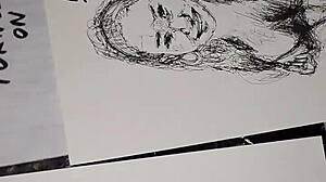 Covering women's tits with cum in a quick sketch