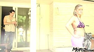 mofozo com - blonde milf is casually chatting with her step daughter's boyfriend