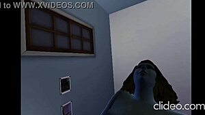 Intense anal assfucking in sims style