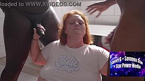 Bathroom blowbang with voluptuous redhead julie ginger and her deepthroat skills