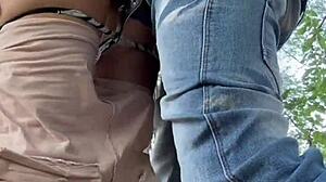 Young Brunette Latina Neighbor Fucked Outdoors in Forest During Weekend Workout