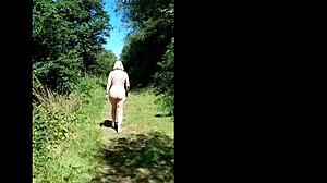 A housewife dares to take a naked walk outdoors in public