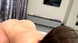 Brunette teen sucks cock then gets pussy fucked