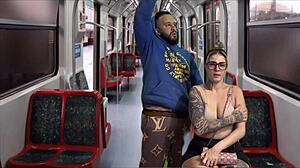 dentro do trem público da capital, eu acochei e fodi a secretária gostosa vindo do trabalho 😍