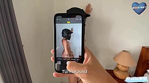 Fake photographer convinces big-ass blonde biker teen to fuck after photoshoot, leading to cum swallow