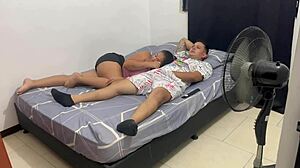 My Sister-In-Law Loves Milking Me Even While Watching Tv And I Cum On Her Tits!