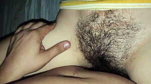 My stepsister lets me play with her pussy! She climbs on my bed and shows!