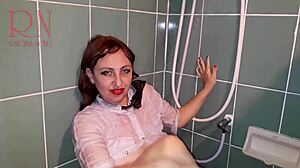 A Chick in Clothes Under the Shower Wet Panties Wet Trousers Wet Shirt 2