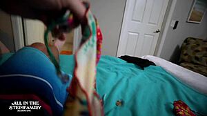 stepmom vacation where her bikini made me excited so she helped me relax - scene 2of3