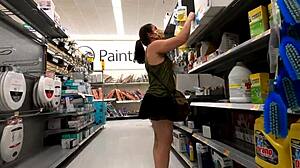 did you see that staged skirt malfunction? milf flashing big ass in public