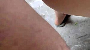 Detailed anal fucking of cousin's tight ass behind rocky hill. In outdoor forest setting with creampie.