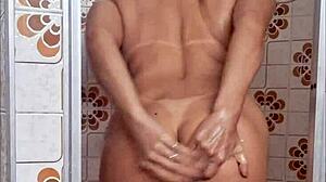 Latina MILF Prepares Pussy, Ass, and Mouth for Incoming Fuck in Bathroom