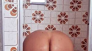 Latina MILF Prepares Pussy, Ass, and Mouth for Incoming Fuck in Bathroom