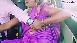 Indian Housewife in Saree Seduces Driver with Dirty Telugu Talks